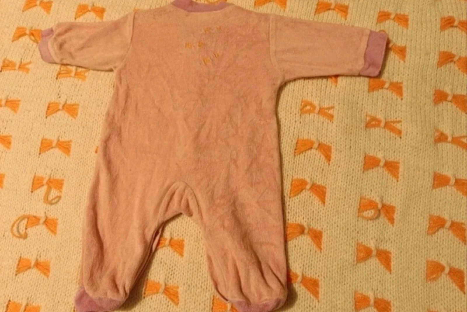 Pijama dors-bien em veludo rosa rato "Bisou" CHOCOLATINES – Tamanho 1 mês – Muito bom estado – photo 4